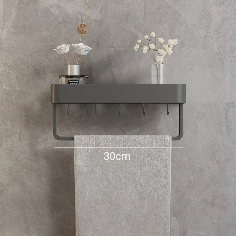 BowLift | Modern Grey Bathroom Shelf – Stylish Wall-Mounted Storage with Optional Towel Rail