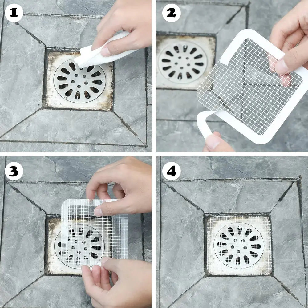 BowLift | 30 piece set hair sieves for drains – self-adhesive disposable filters for shower & sink!