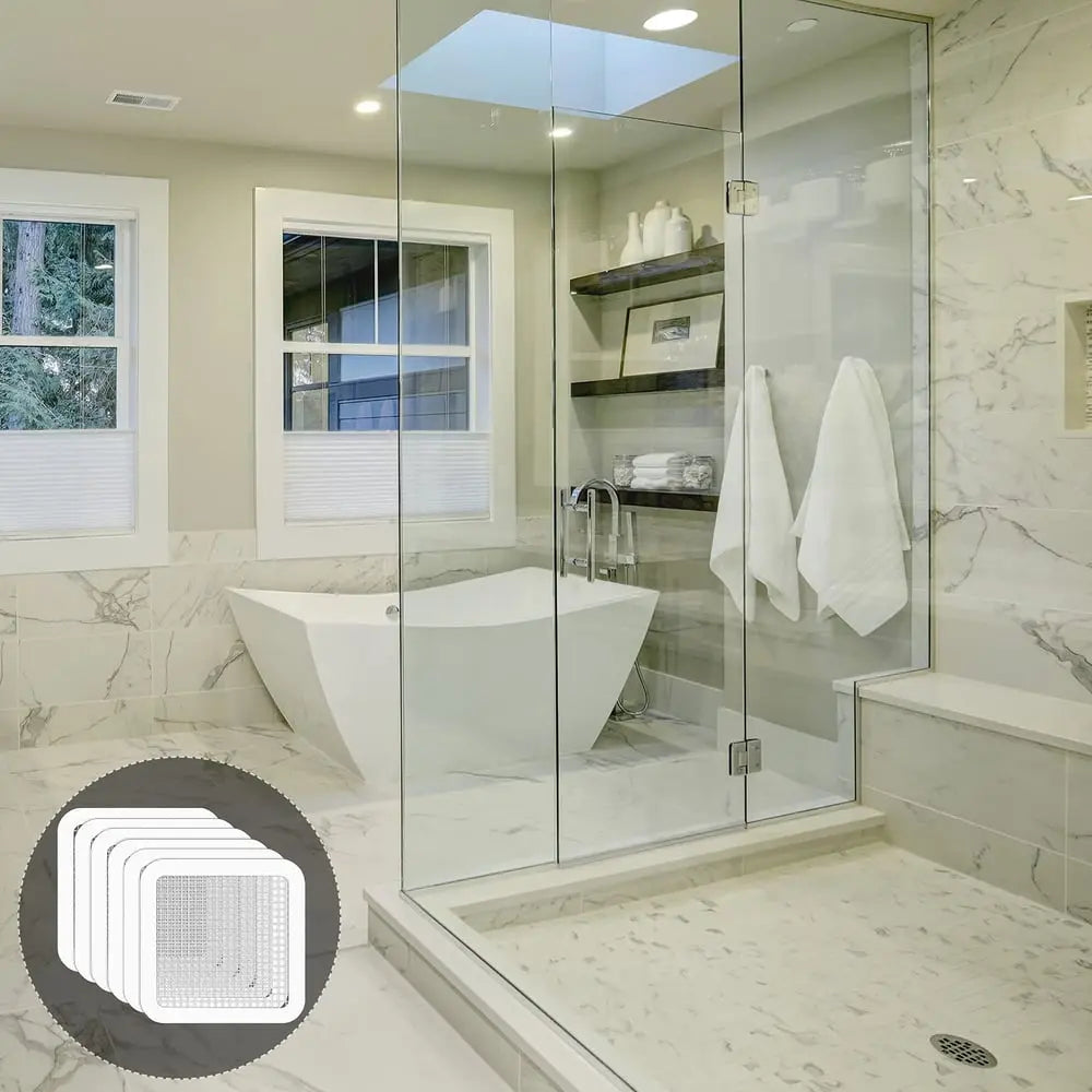 BowLift | 30 piece set hair sieves for drains – self-adhesive disposable filters for shower & sink!