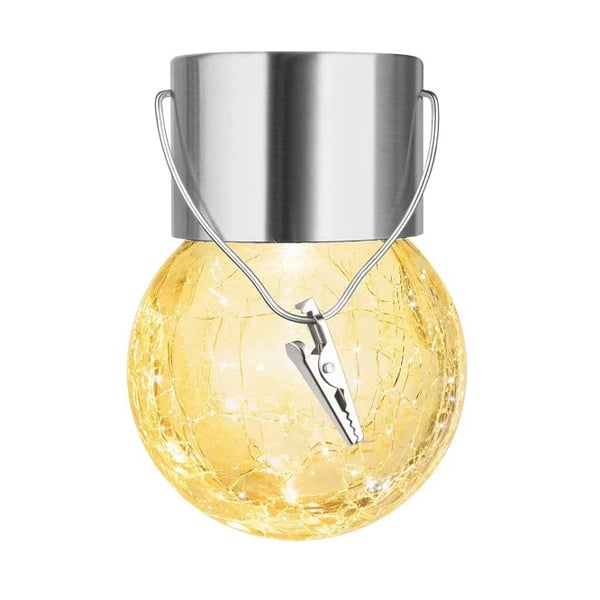 BowLift | Multicolor Crackle Glass Hanging Solar Light