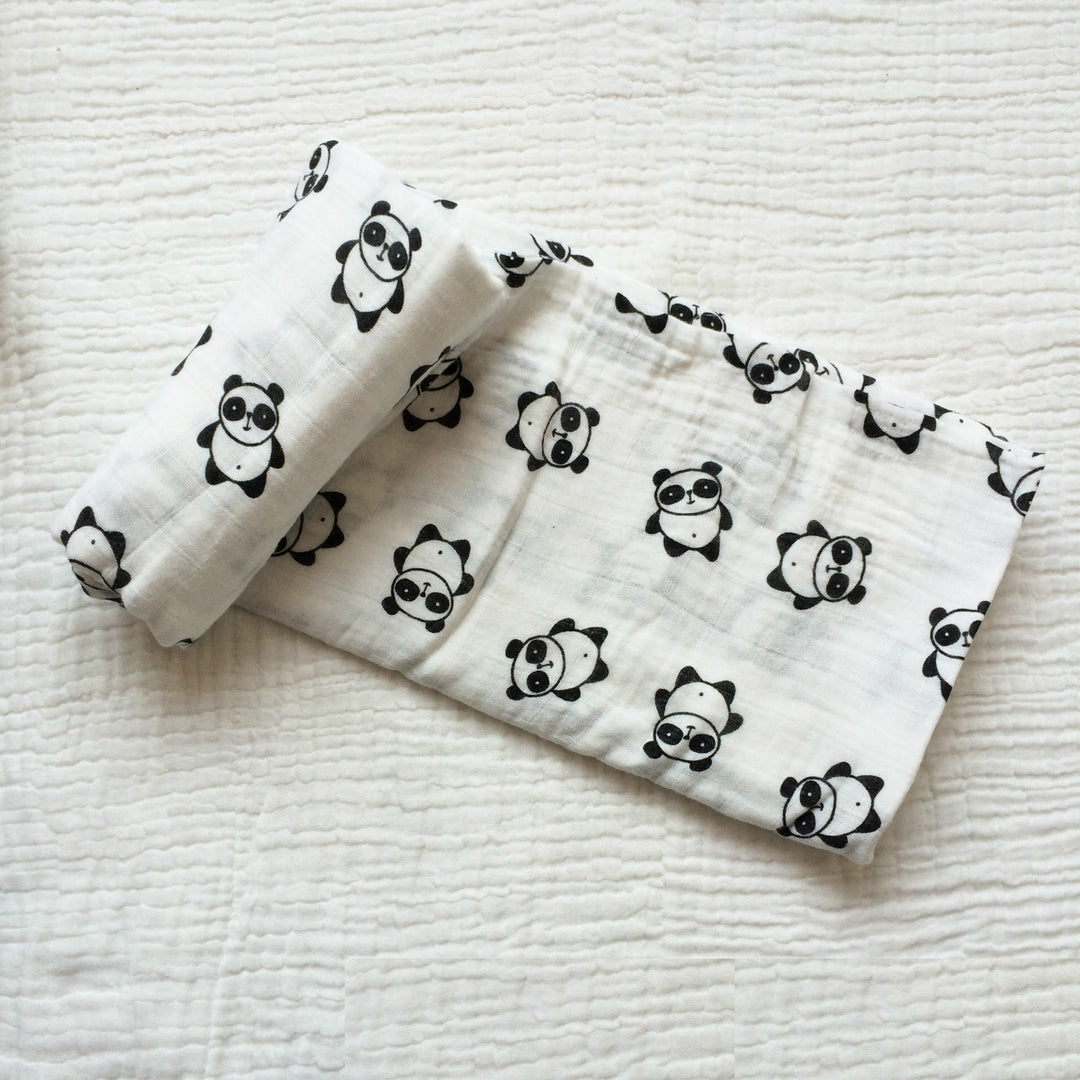 Cute Patterned Muslin Swaddle Blanket Bowlift