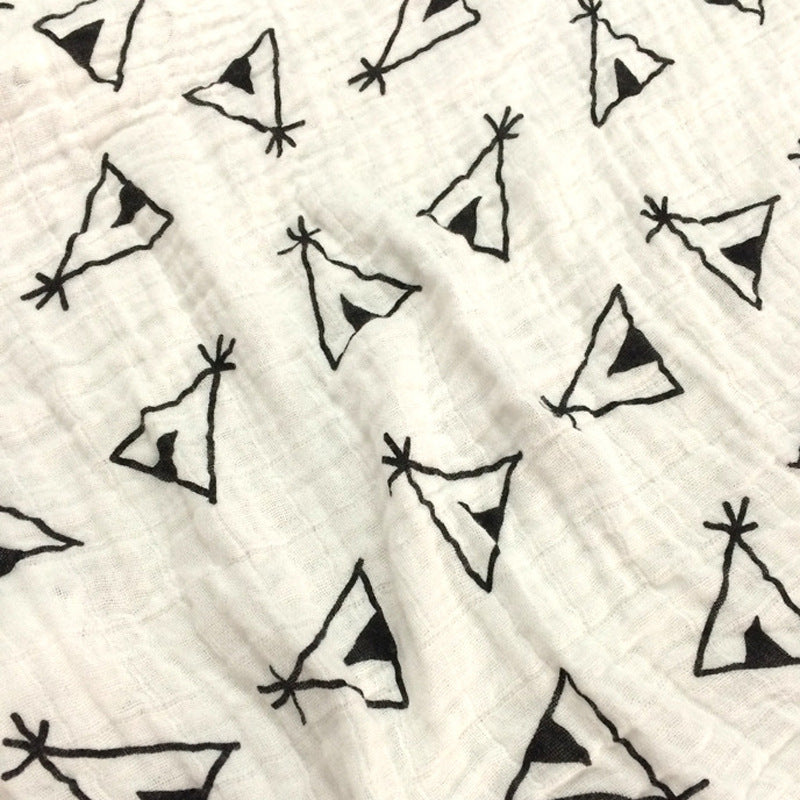 Cute Patterned Muslin Swaddle Blanket Bowlift