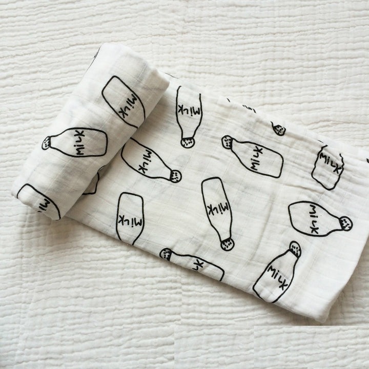 Cute Patterned Muslin Swaddle Blanket Bowlift