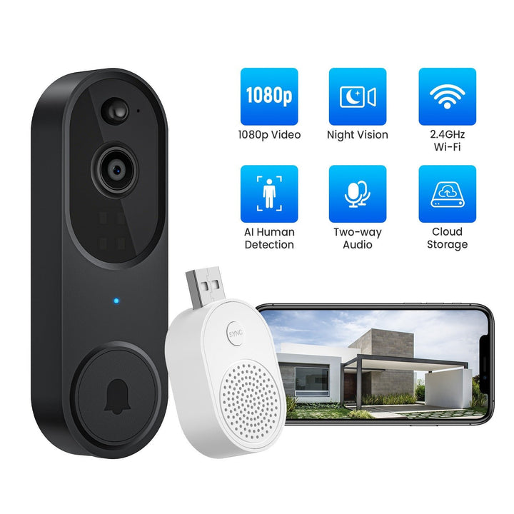 BowLift | Wireless Smart Doorbell Camera – Outdoor Surveillance with HD Night Vision