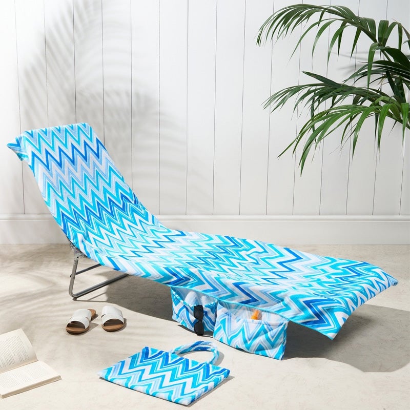 BowLift | Sun Lounger Towel with Pockets Storage in a Bag