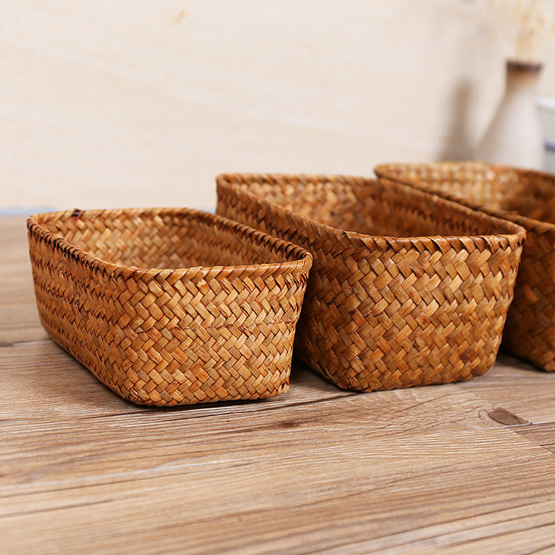Unisex Rectangular Storage Basket made of Natural Material Bowlift