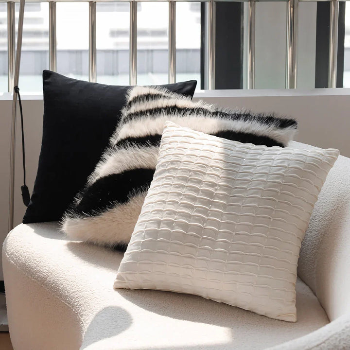 BowLift | Italian Minimalist Black and White Cushion Cover – Soft Luxury Pillowcase