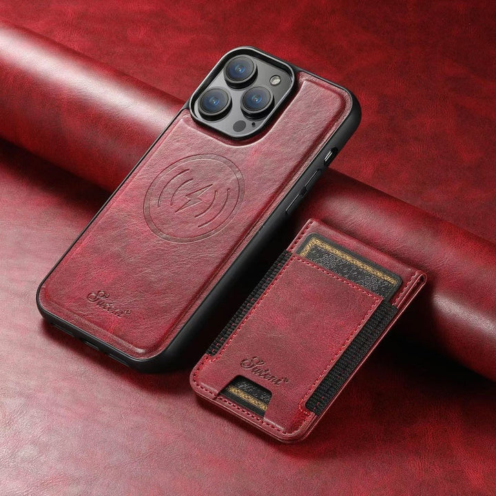 LuxCase Leather Phone Case with Card Slot and Stand – Suitable for iPhone | Bowlift