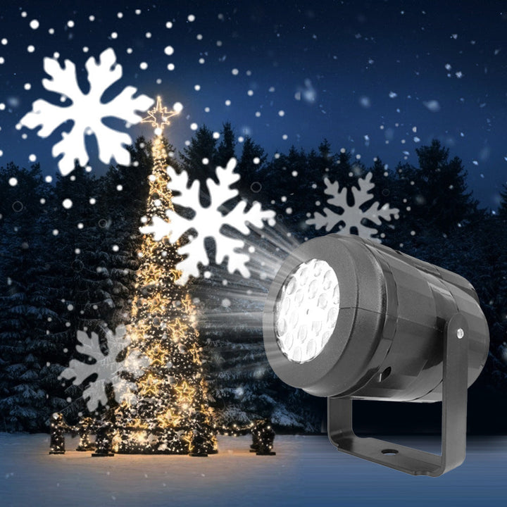 BowLift | LED Christmas Projector Snowflakes Light Show – Waterproof Outdoor Lamp with 16 Patterns