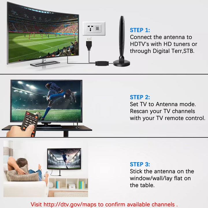 BowLift | HDTV 4K Magnetic Digital Antenna High-Performance Indoor Antenna with Amplifier