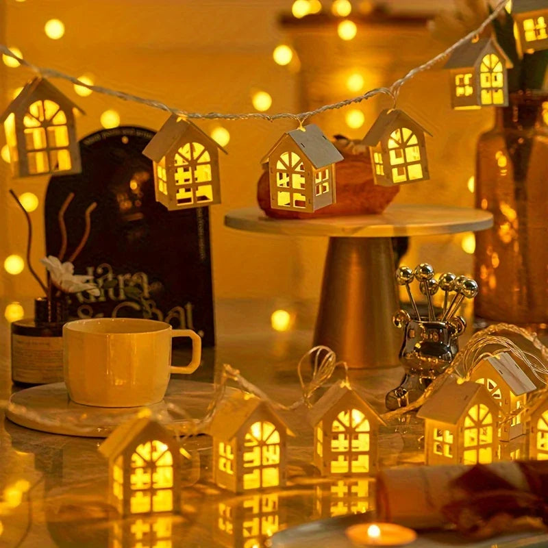 BowLift | LED fairy lights with mini houses - Decorative Christmas lighting for indoor use