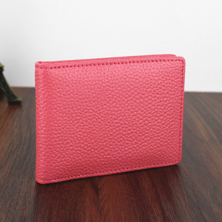 Chic Textured Leather Card Wallet