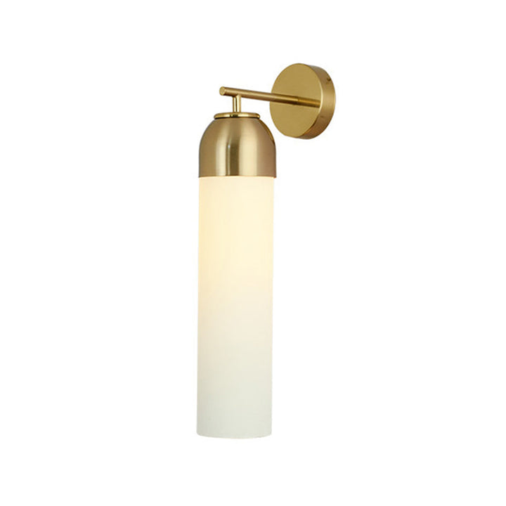 BowLift | Modernist Tubular Wall Light Cream/Green Glass 1 Head Living Room Wall Lighting with Metal Arm