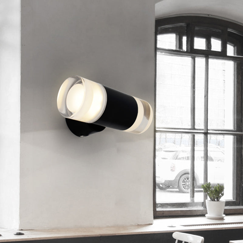 BowLift | Metal tube wall light Minimalist 2 heads wall-mounted light in black for the living room
