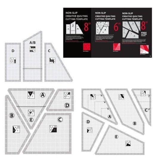 BowLift | Quilting Cutting Template Set | Creative Fabric Pattern Guide | Non-Slip Design for Sewing & DIY Crafts