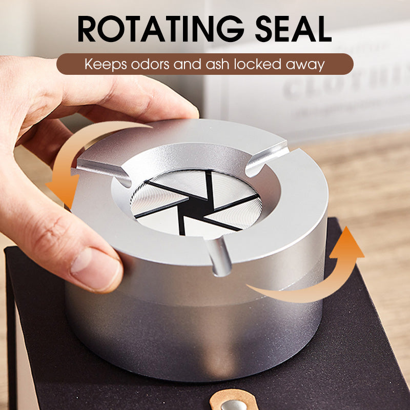 360° Stainless Steel Ashtray with Twist Lid | Bowlift