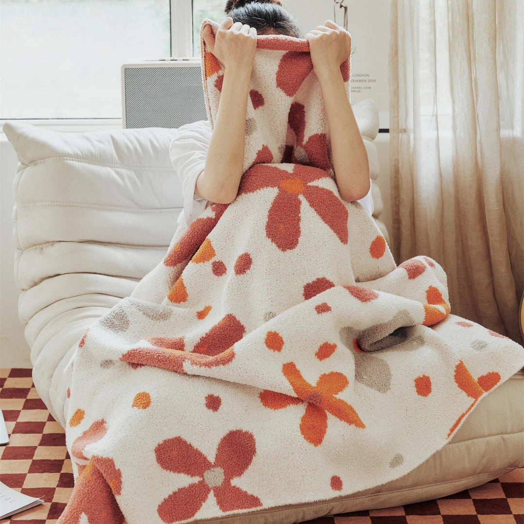 BowLift | Colorful Floral Downy Knitted Knee Blanket