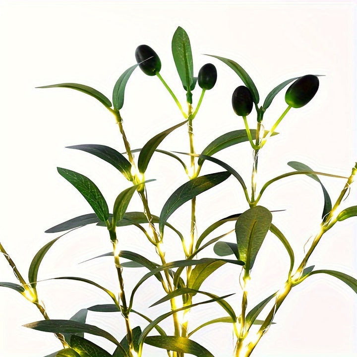 LumiTak – Elegant Olive Branch LED Table Lamp Bowlift
