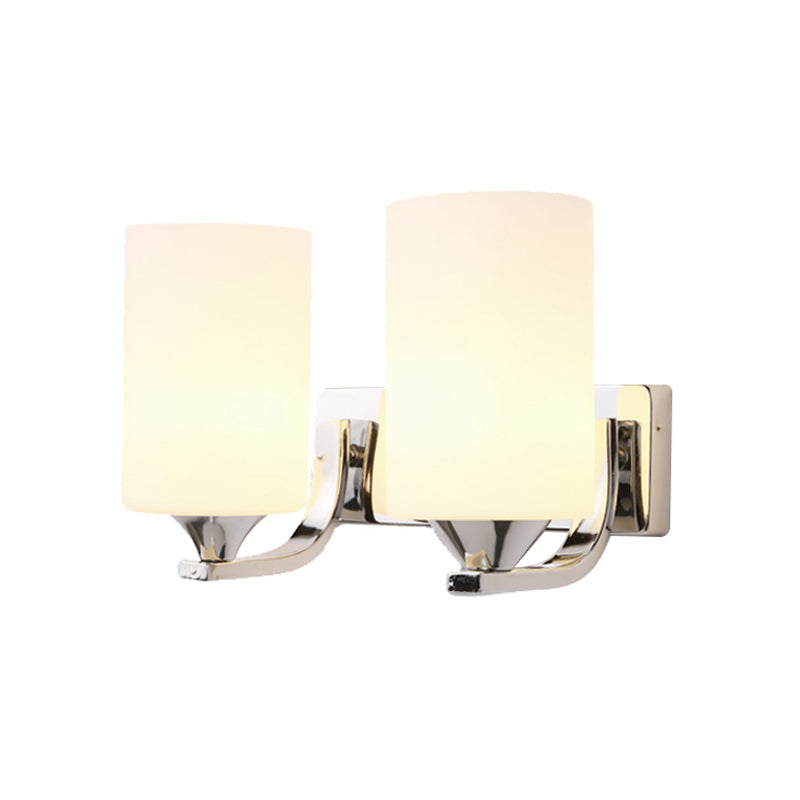 BowLift | Chromatic Cylindrical Wall Lamp Modernist 2 Heads Milk Glass Wall Mount Lighting
