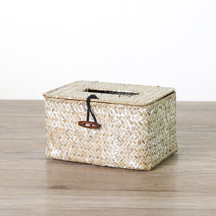 Handcrafted Woven Storage Box with Stylish Lid Bowlift