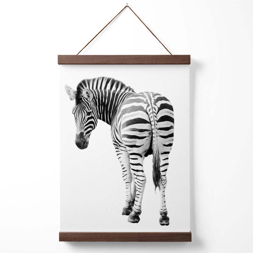 Cheeky Zebra Animal Black-White Photo Poster with Hanger | Bowlift