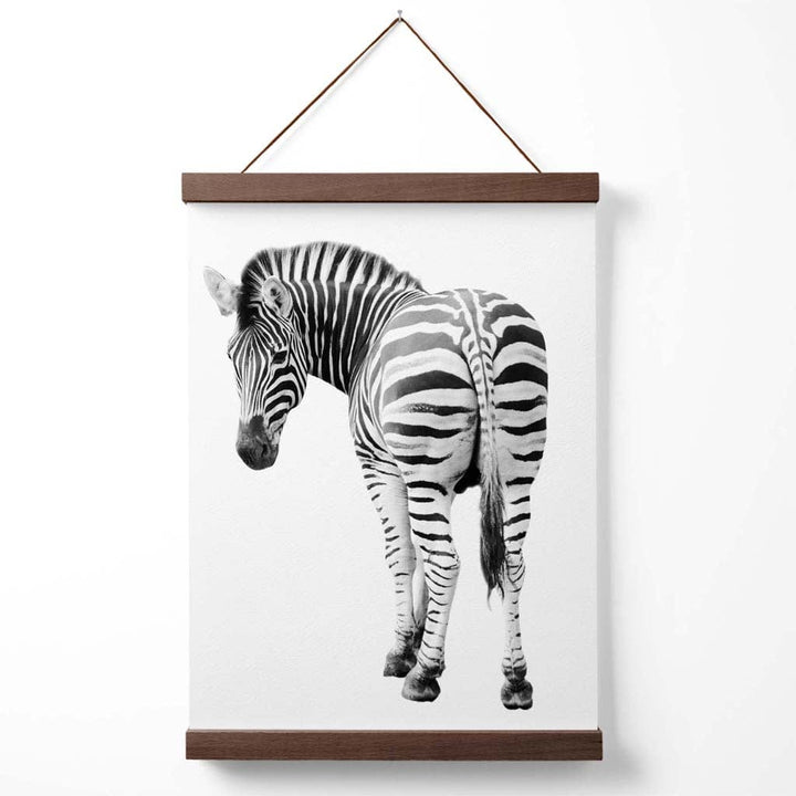 Cheeky Zebra Animal Black-White Photo Poster with Hanger | Bowlift