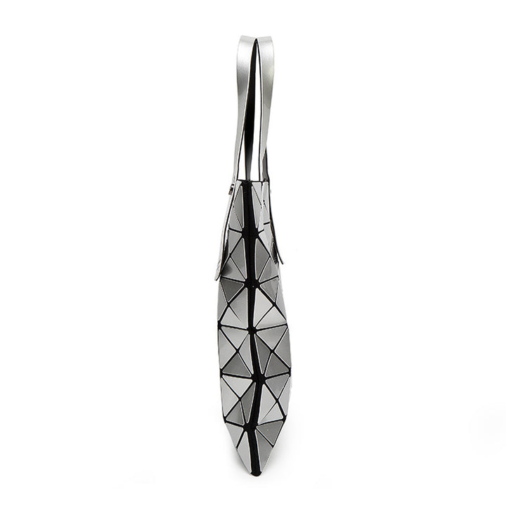 Geometric Patterned Tote Bag with Unique Reflective Design