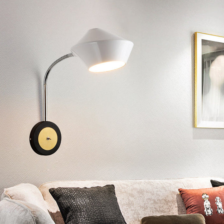 BowLift | Urn Wall Light Contemporary Metal 1-Bulb Wall-Mounted Lighting in Black and White