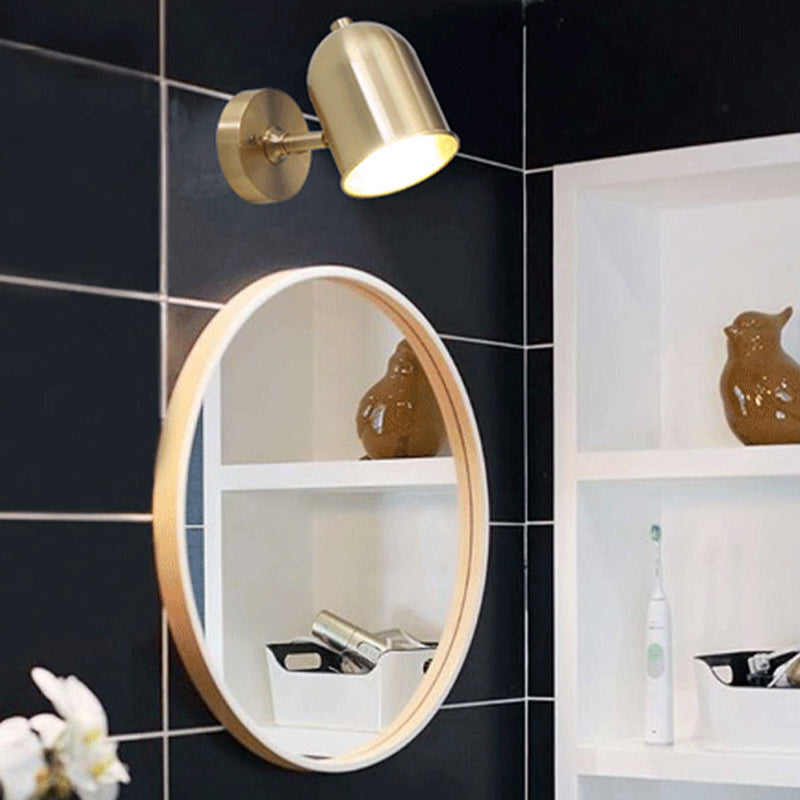 BowLift | Modern 1 Light Wall Lighting Golden Dome LED Wall Lamp with Metal Shade for Bathroom
