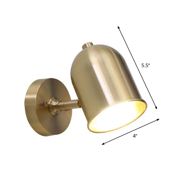 BowLift | Modern 1 Light Wall Lighting Golden Dome LED Wall Lamp with Metal Shade for Bathroom