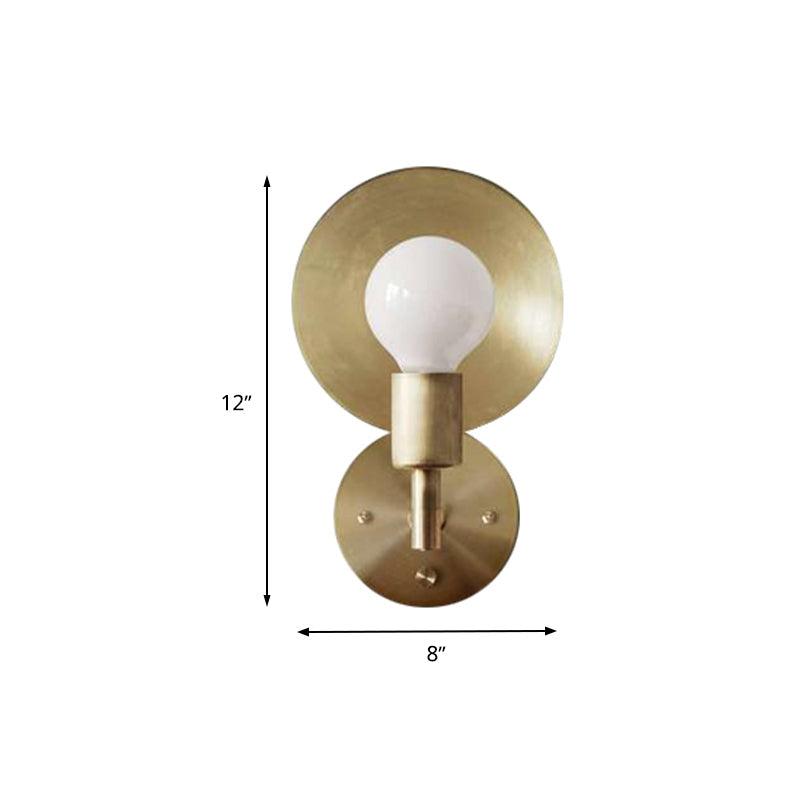 BowLift | Modern Bare Bulb Metal Wall Lamp 1 Head LED Wall Light Fixture in Gold for the Living Room