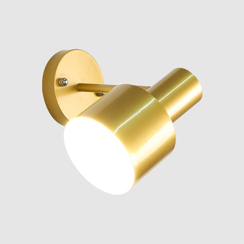 BowLift | Simplicity 1-Bulb Wall Lighting Gold/Rose Gold Cylinder Wall Light with Metal Shade for the Bedroom