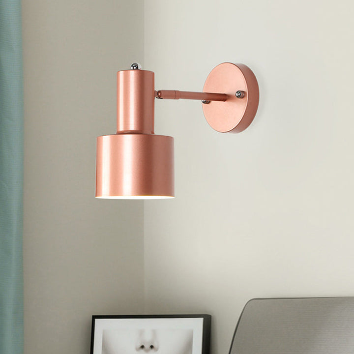 BowLift | Simplicity 1-Bulb Wall Lighting Gold/Rose Gold Cylinder Wall Light with Metal Shade for the Bedroom