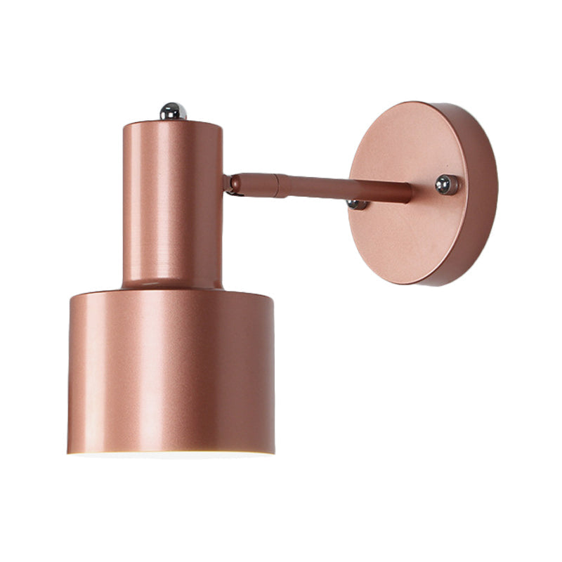 BowLift | Simplicity 1-Bulb Wall Lighting Gold/Rose Gold Cylinder Wall Light with Metal Shade for the Bedroom
