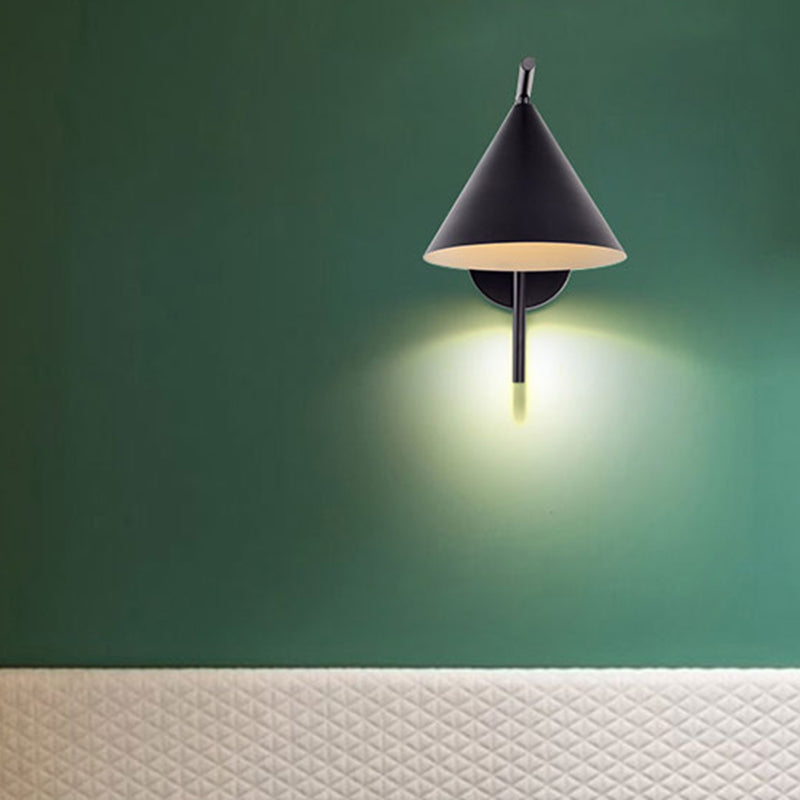 BowLift | Conical Wall Application Lighting Contemporary Metal 1 Head Black/White/Gold Wall Lamp for Bedroom