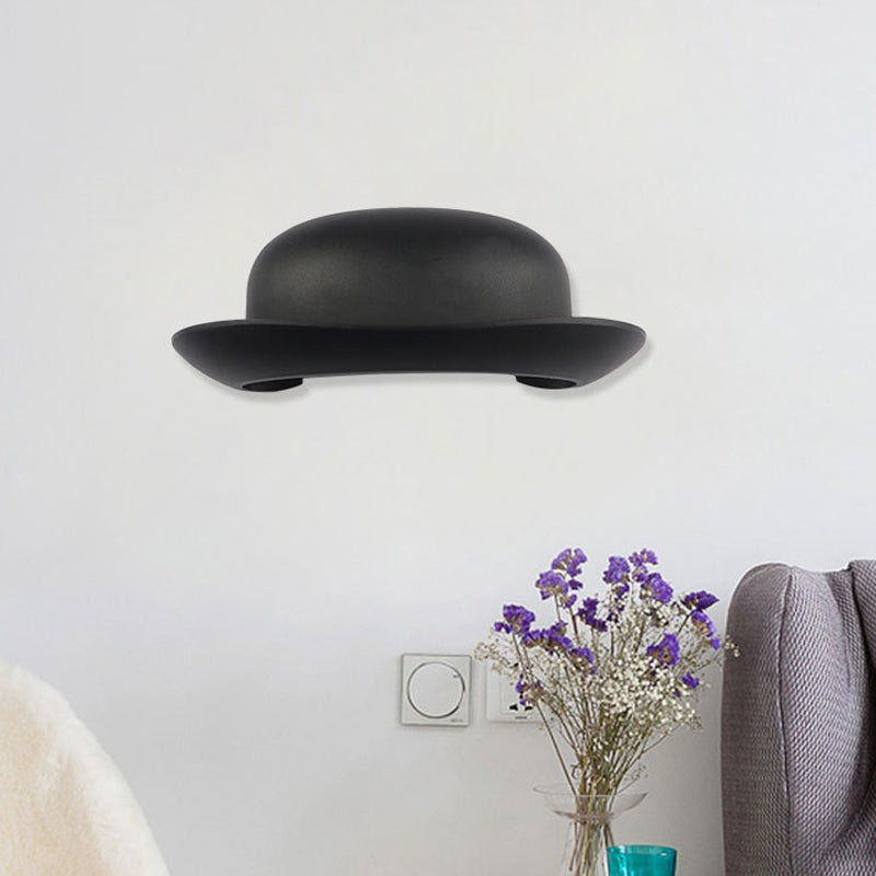 BowLift | LED Bedroom Wall Light Modernism Black Wall Lighting with Hat Metal Shade in Warm/Natural Light