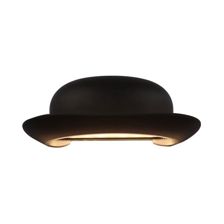 BowLift | LED Bedroom Wall Light Modernism Black Wall Lighting with Hat Metal Shade in Warm/Natural Light