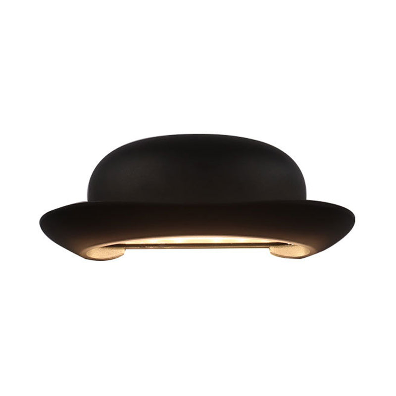 BowLift | LED Bedroom Wall Light Modernism Black Wall Lighting with Hat Metal Shade in Warm/Natural Light
