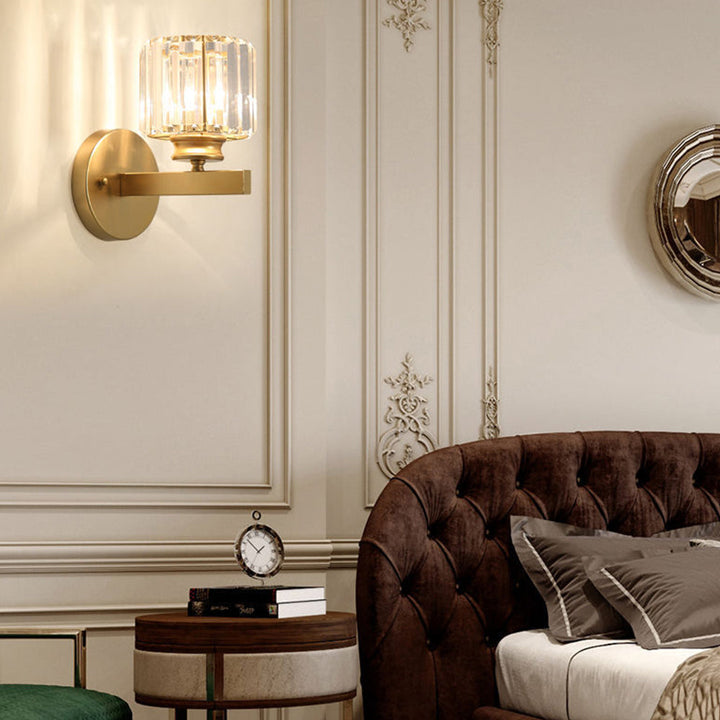 BowLift | Crystal Glass Wall Light With Modern Arm Design