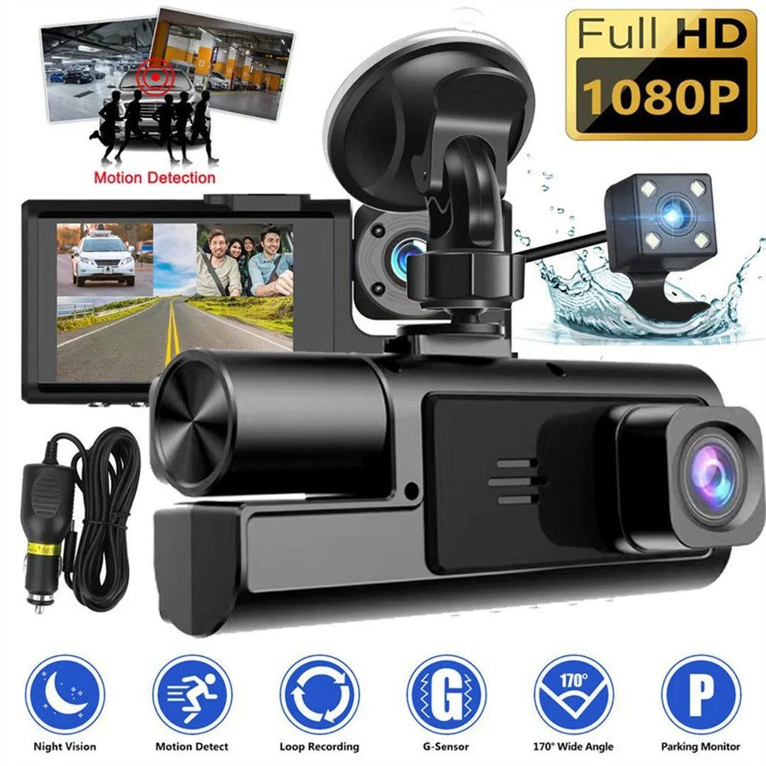 BowLift | 3 Channel Dash Cam Front and Rear Inside
