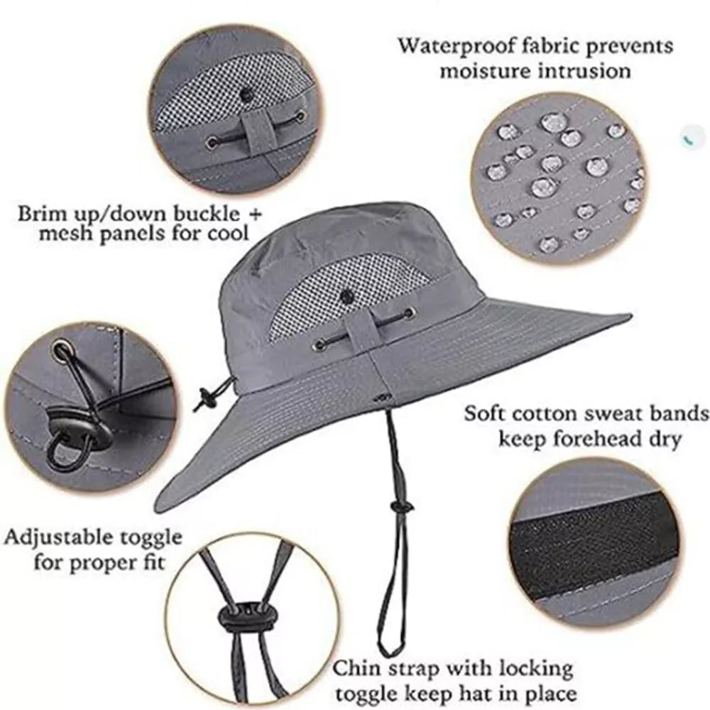 Wide Brim Solar Fan Outdoor Bucket Hat Solar & USB Charging | Bowlift