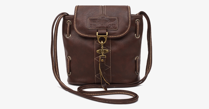 BowLift | Vintage-style shoulder bags - Genuine brown leather crossbody shoulder bag - Portable handcrafted wallet