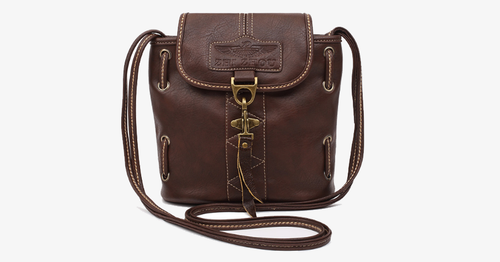 BowLift | Vintage-style shoulder bags - Genuine brown leather crossbody shoulder bag - Portable handcrafted wallet