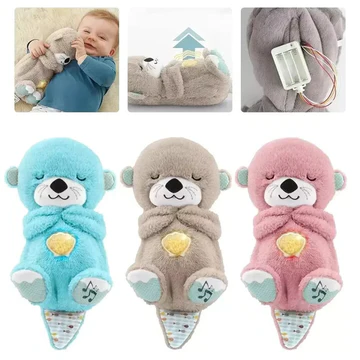 BowLift | Breathing Otter Musical Stuffed Baby Plush Toy – Perfect Newborn Sensory Comfort Gift