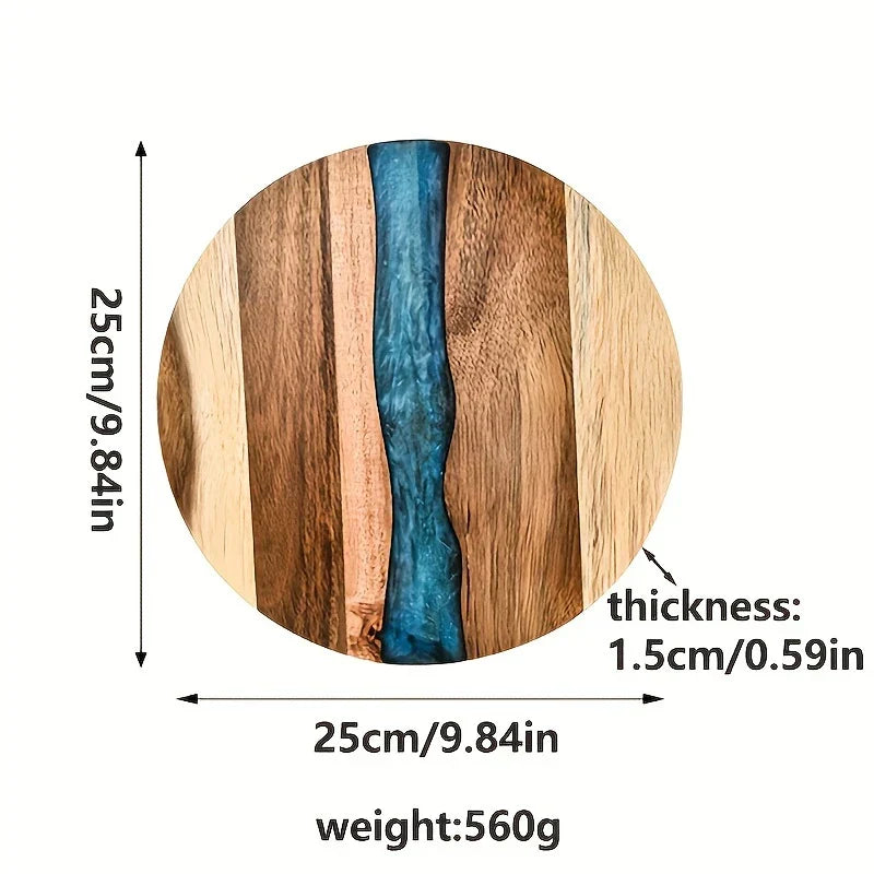 Round cutting board made of acacia wood – Versatile kitchen board for steak, snacks, and more Bowlift