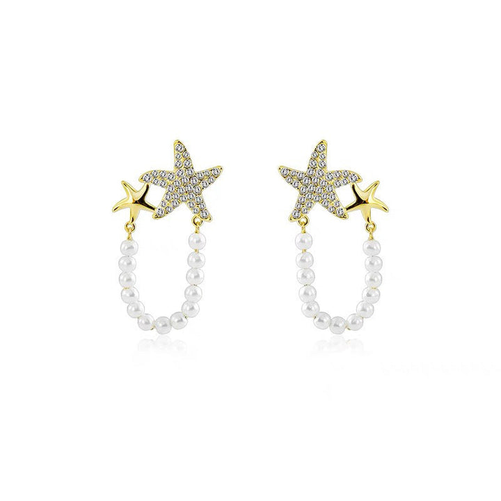 BowLift | Diamond Starfish Pearl Earrings