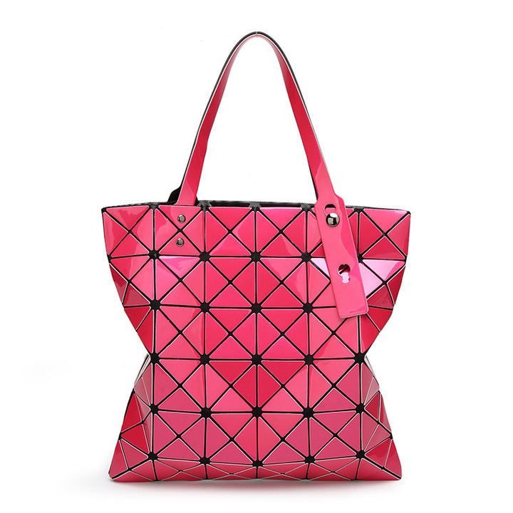 Geometric Patterned Tote Bag with Unique Reflective Design