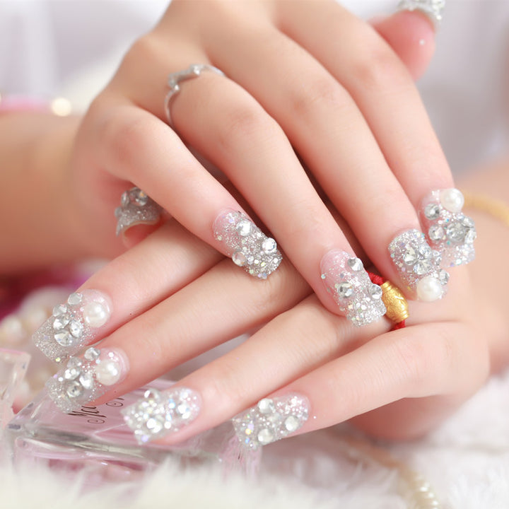 Glamorous Rhinestone-Studded Press-On Nail Set