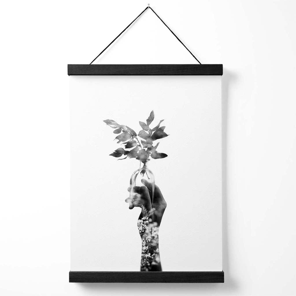 Abstract Hand and Forest Fashion Black-White Photo Poster with Hanger | Bowlift
