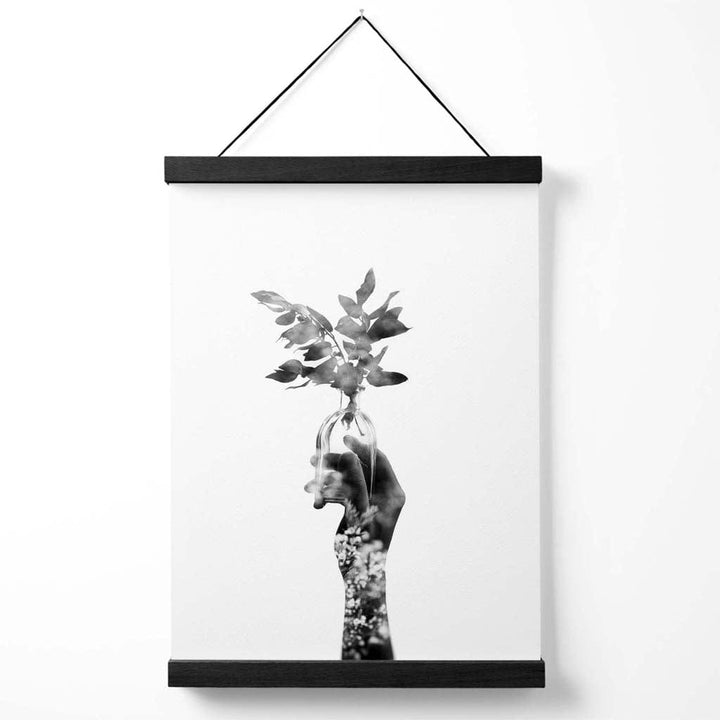 Abstract Hand and Forest Fashion Black-White Photo Poster with Hanger | Bowlift